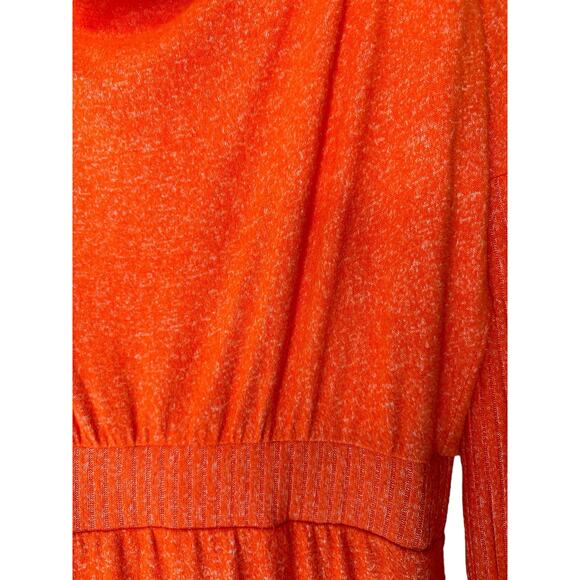 Anthropologie Daily Practice Orange Draped Soft Cowl Neck Midi Dress Size XS - Picture 6 of 13